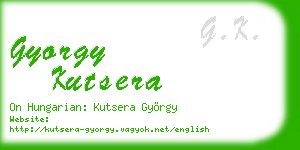 gyorgy kutsera business card