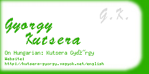 gyorgy kutsera business card